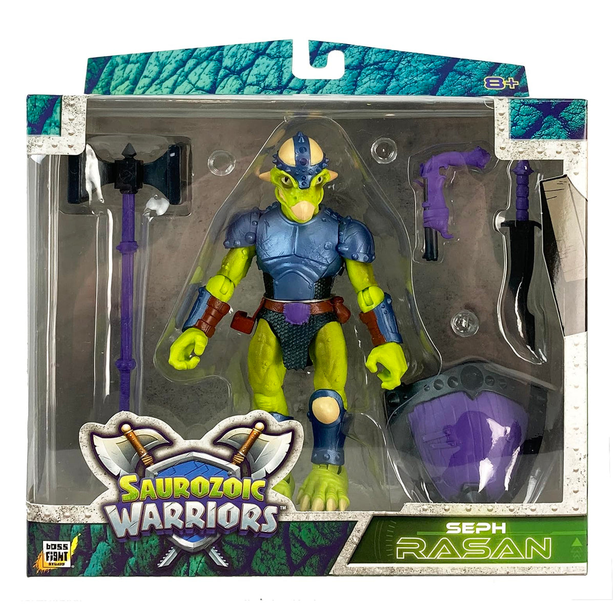 Boss Fight Studio Saurozoic Warrior Seph Rasan – Futuristic Armored Dinosaur Hero, 6-Inch Collectible Figure