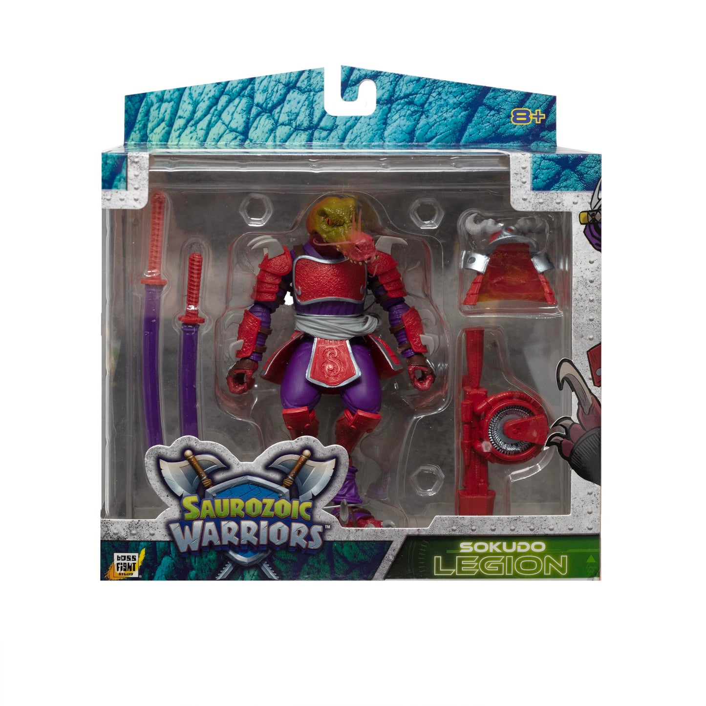 Boss Fight Studio Saurozoic Warrior Sokudo Legion – 6-Inch Armored Dinosaur Action Figure with Full Accessories