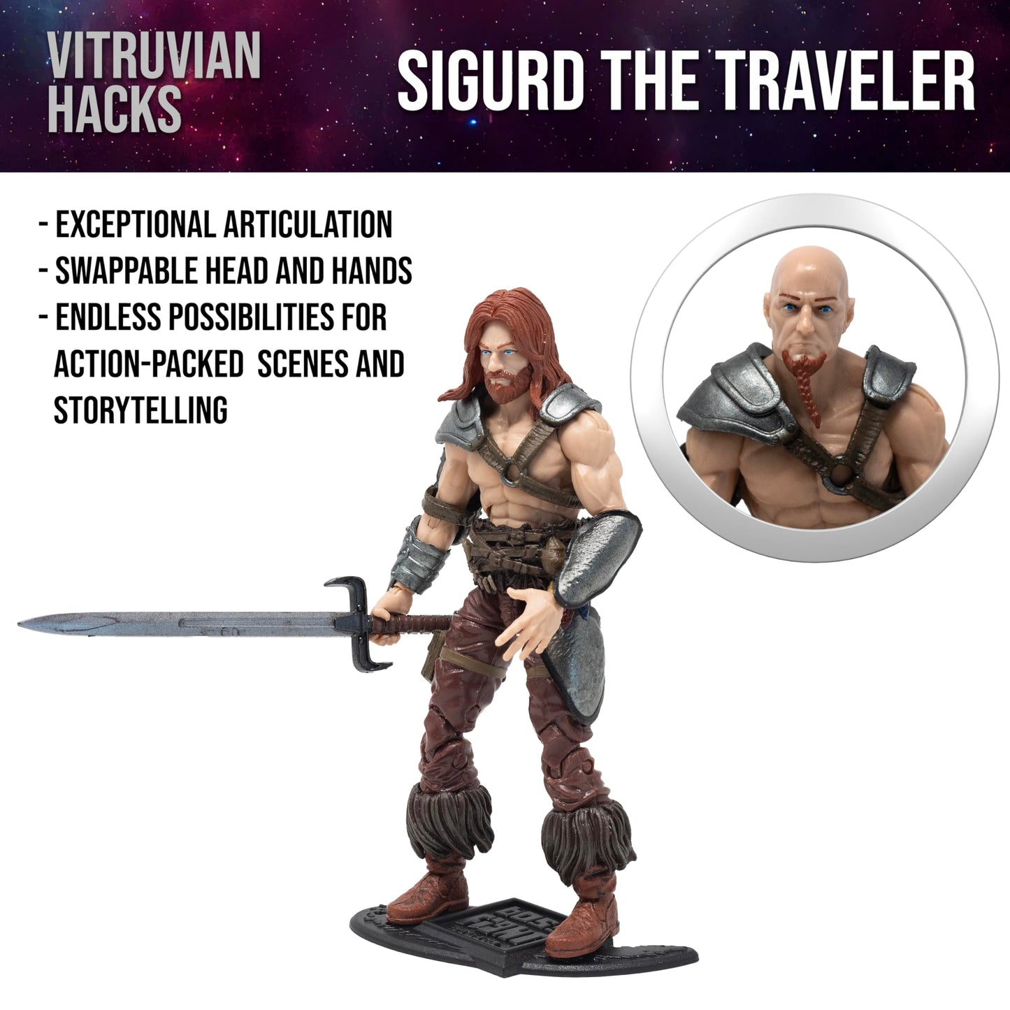Boss Fight Studio Vitruvian H.A.C.K.S. Sigurd The Unconquerable – 1:18 Action Figure | Articulation & Customization
