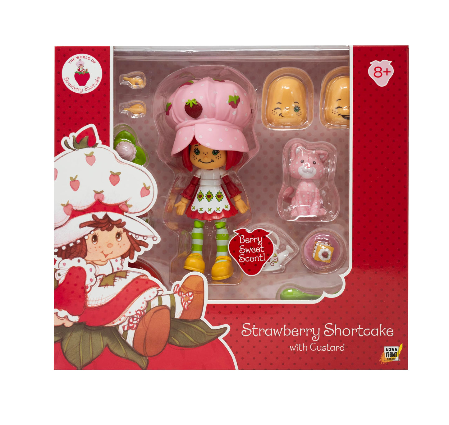 Boss Fight Studio Strawberry Shortcake & Custard Kitten Figure – 1:12, Scented, Highly Articulated