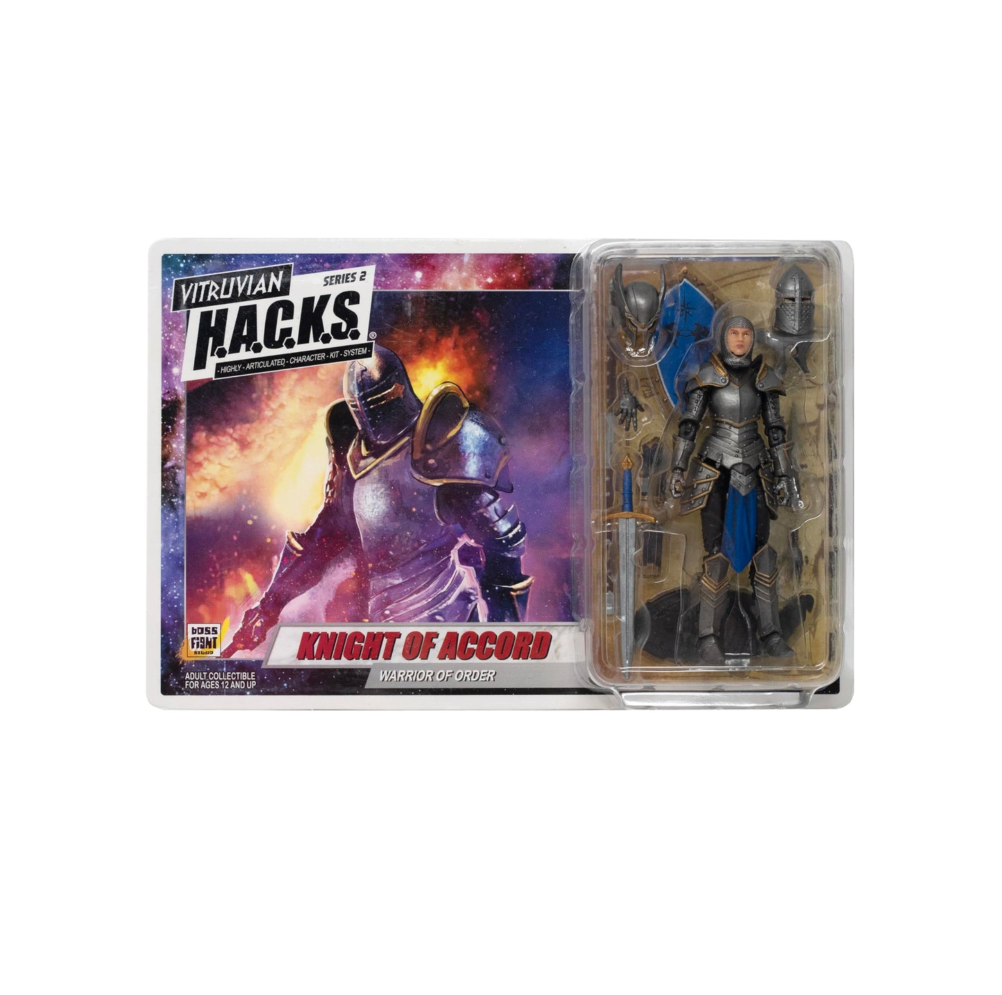 Boss Fight Studio Vitruvian H.A.C.K.S. Female Knight of Accord Action Figure - 1:18 Scale, Interchangeable Parts