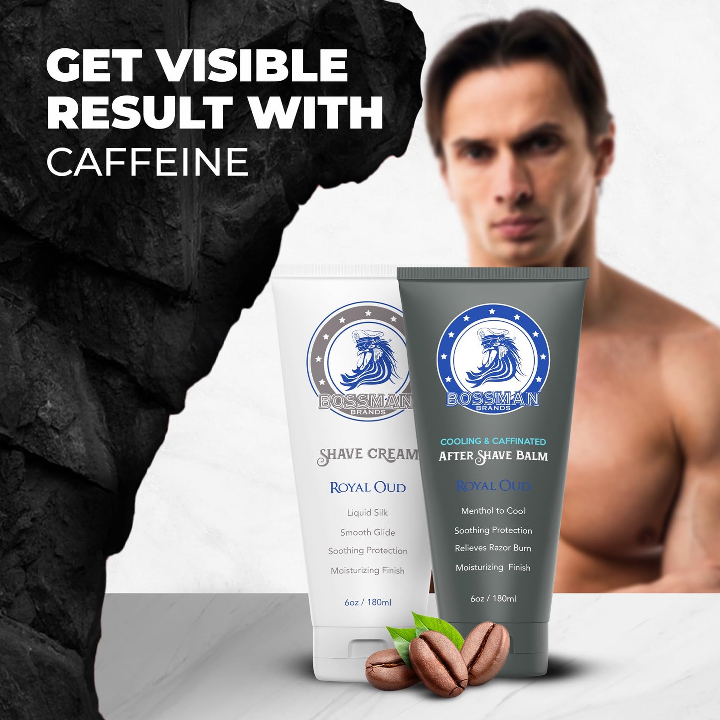 Bossman Silk Lotion: Shaving Cream & Cooling After Shave, Royal Oud