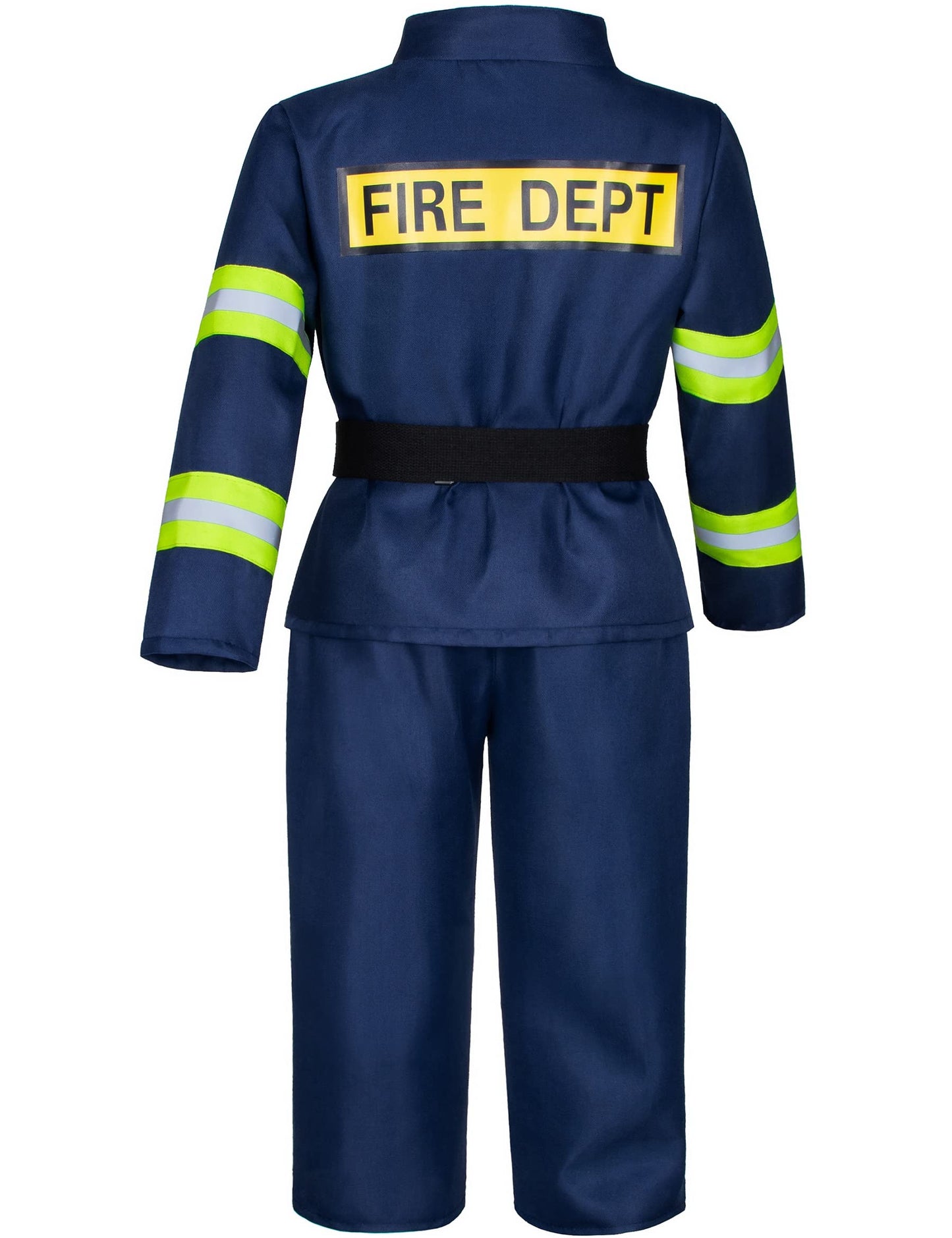Bosvin Kids Firefighter Costume with 8-Piece Accessories - Navy Blue, Ages 10-11