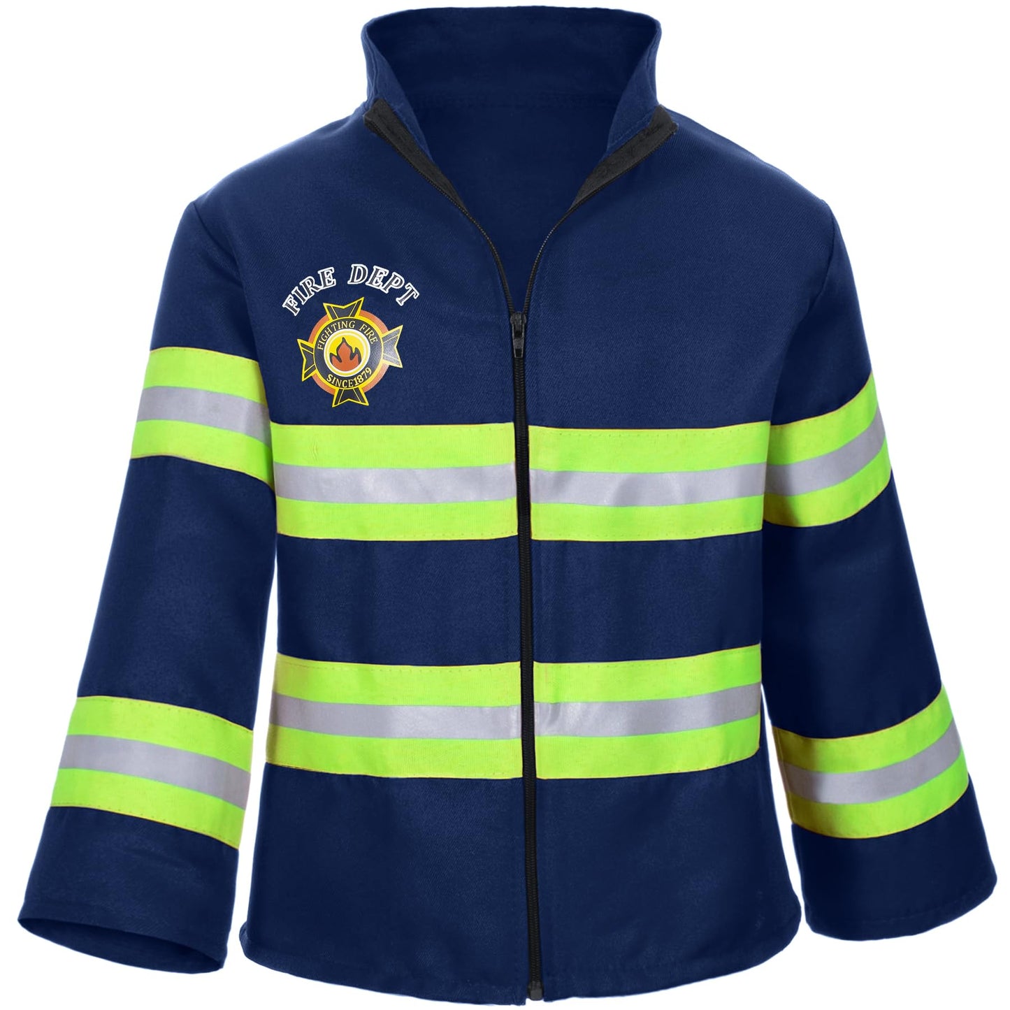 Bosvin Kids Firefighter Costume with 8-Piece Accessories - Navy Blue, Ages 10-11