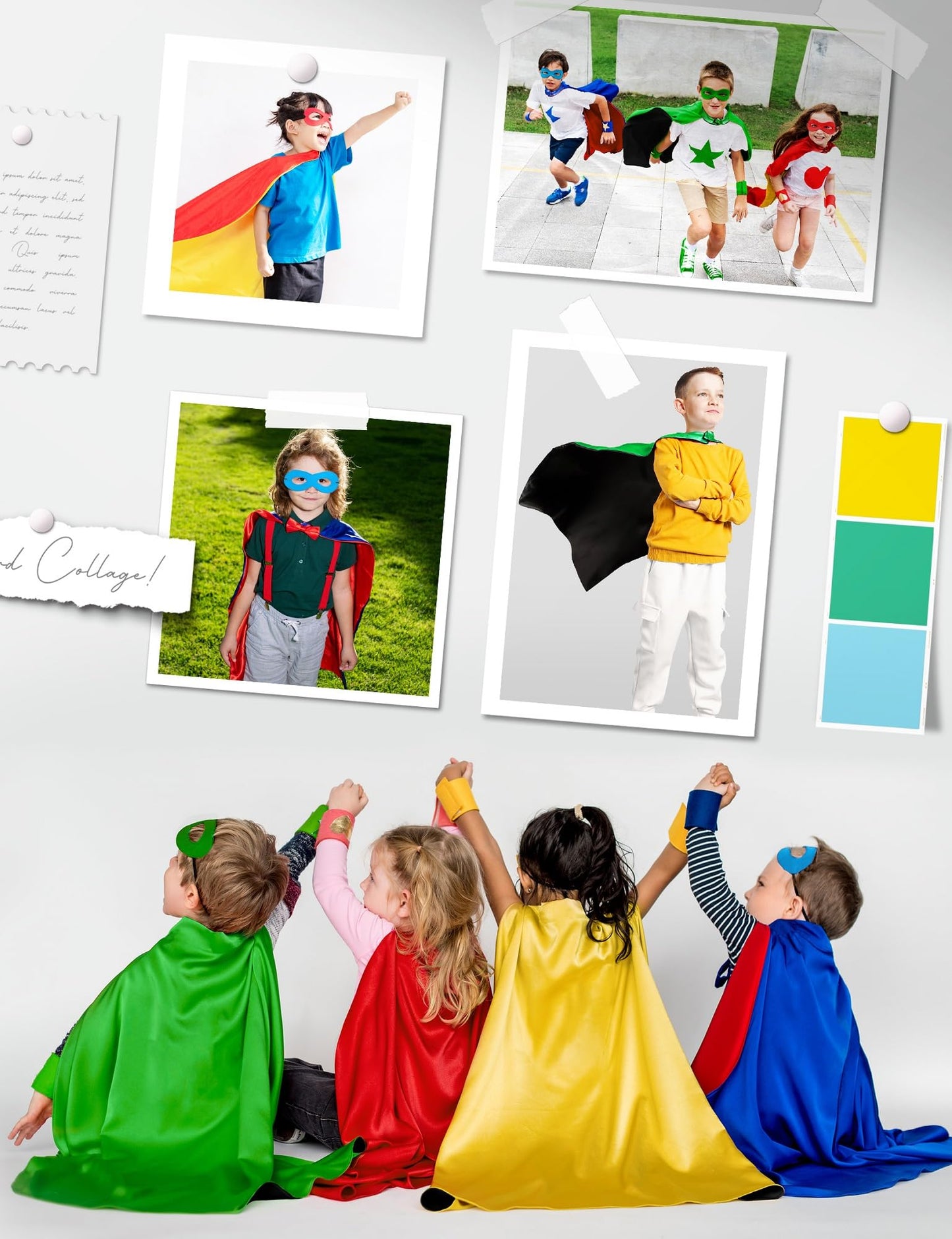 Bosvin Double-Sided Green Superhero Cape and Mask for Kids | Dress-Up, Halloween & Parties