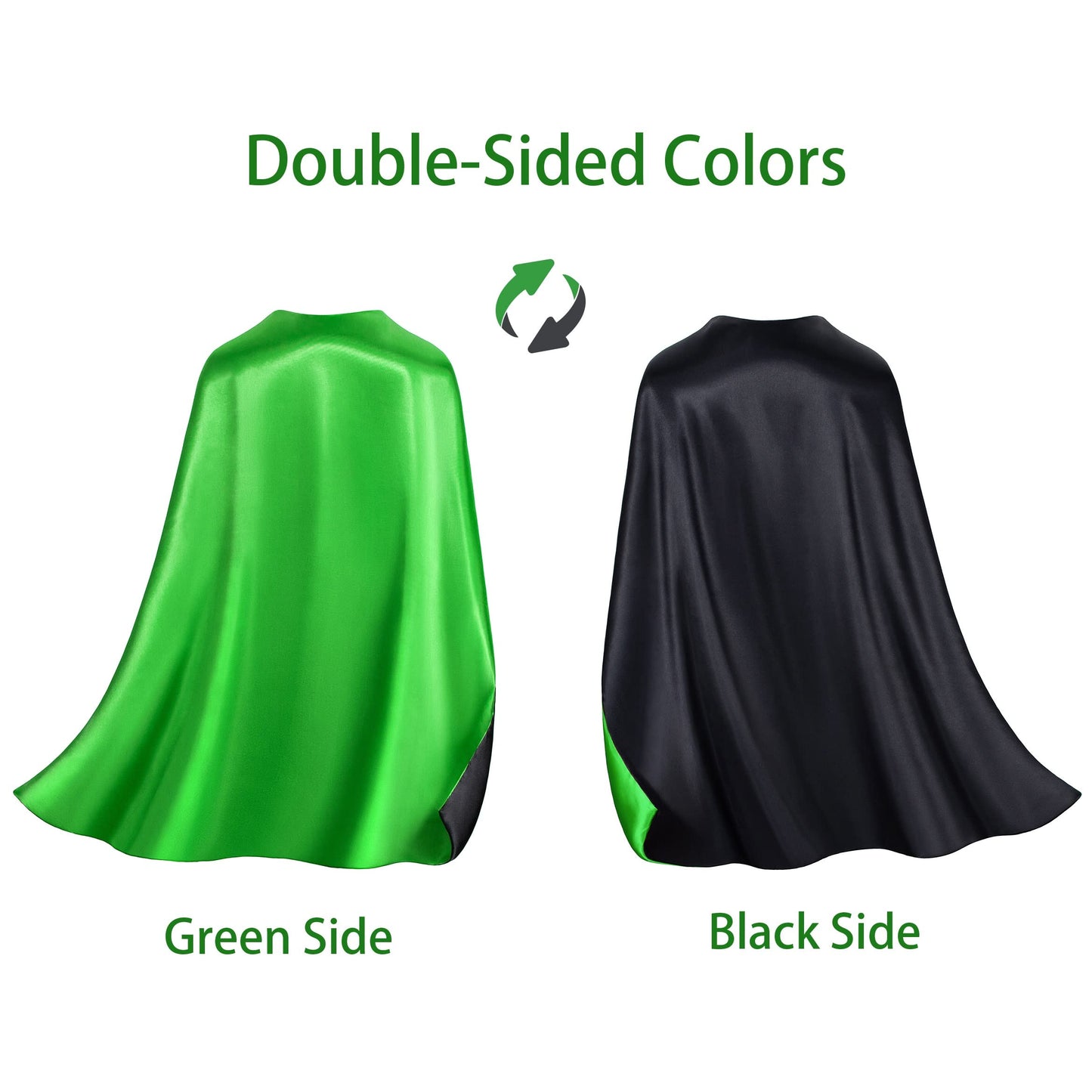 Bosvin Double-Sided Green Superhero Cape and Mask for Kids | Dress-Up, Halloween & Parties
