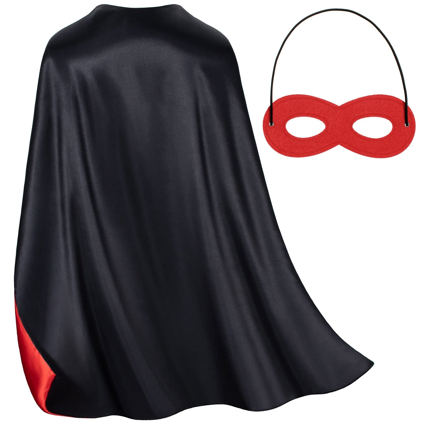 Bosvin Kids Double-Sided Black Superhero Cape & Mask | Dress-Up & Parties