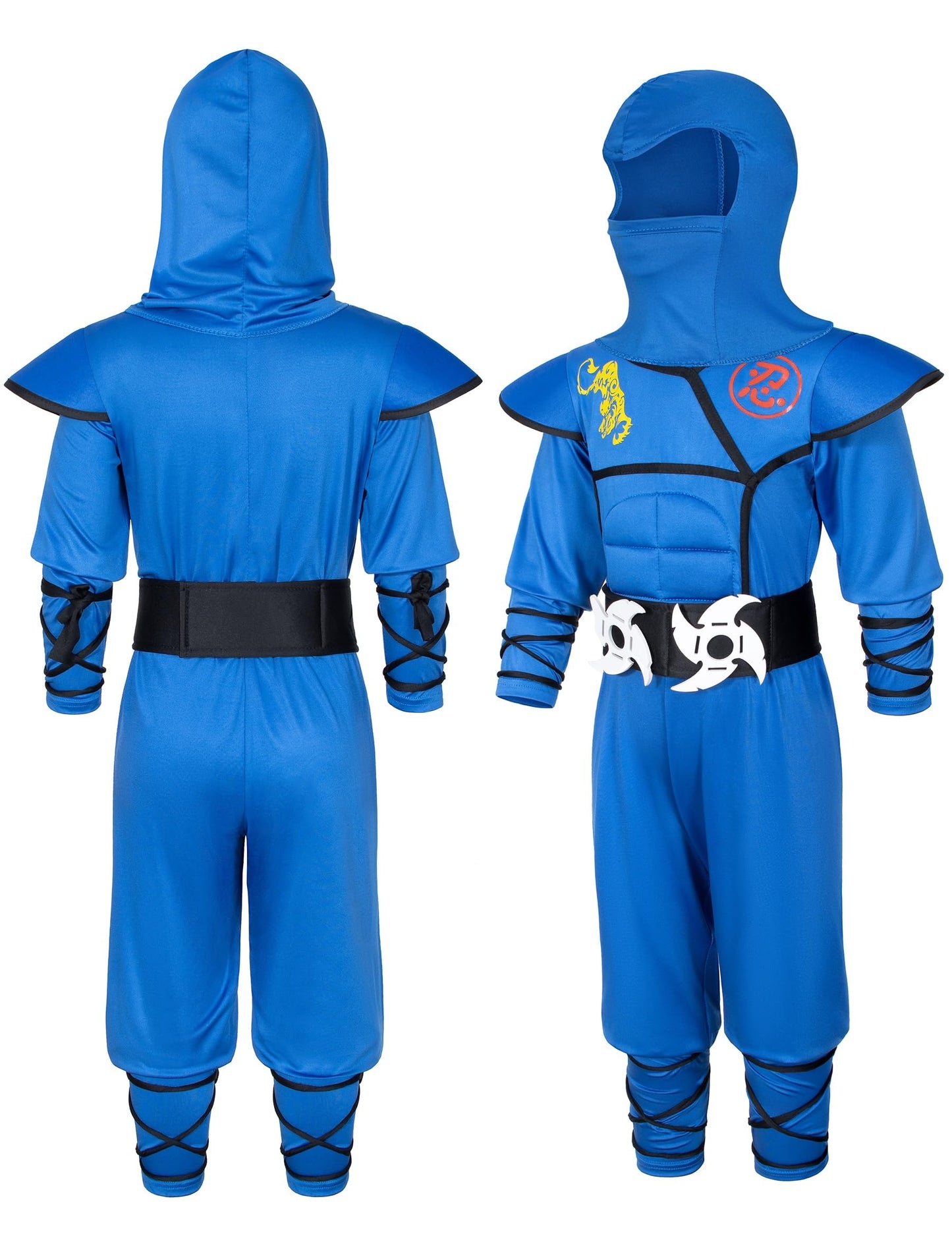 Bosvin Kids Ninjia Costume Blue Muscle Ninja Suit – for 8-10 Years | Deluxe Ninja Toys