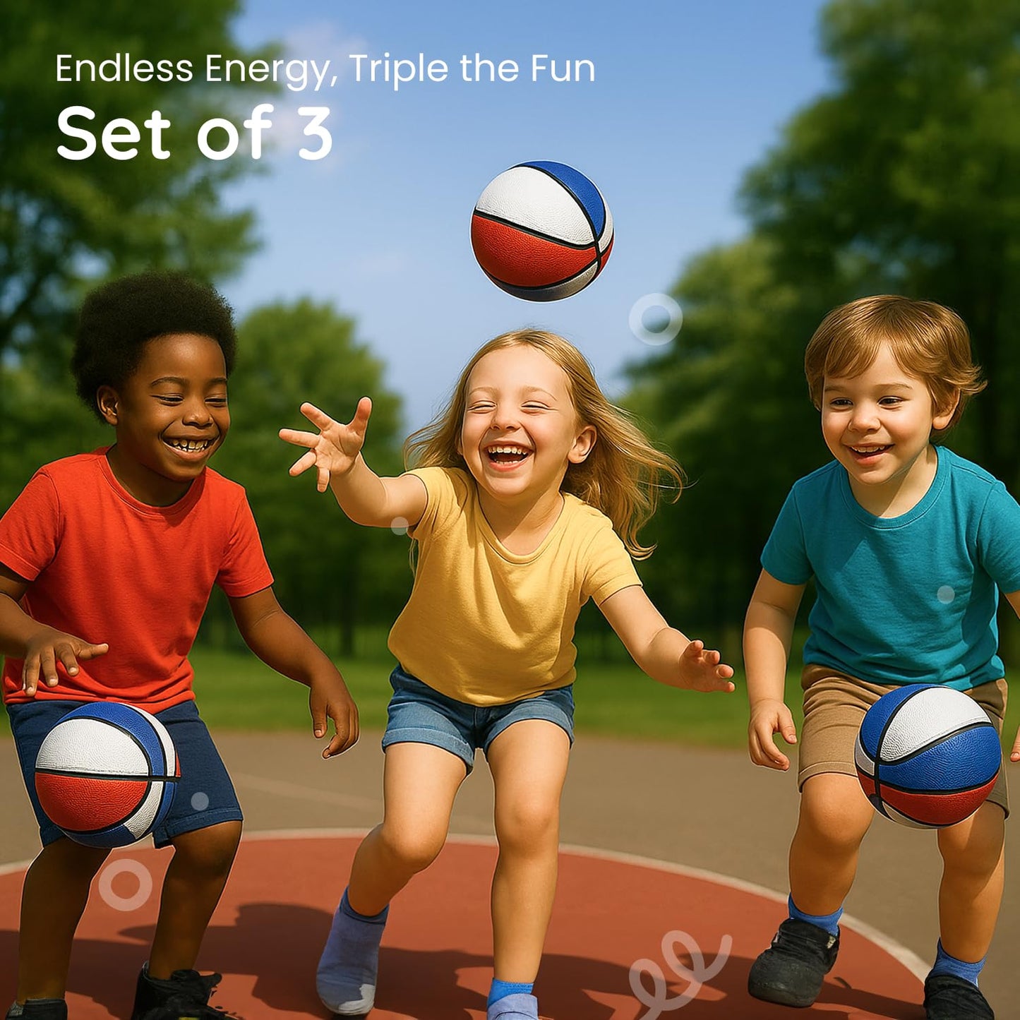 Botabee Mini Basketball Set 3 Pack – 7in Size 3 Indoor/Outdoor Arcade Balls