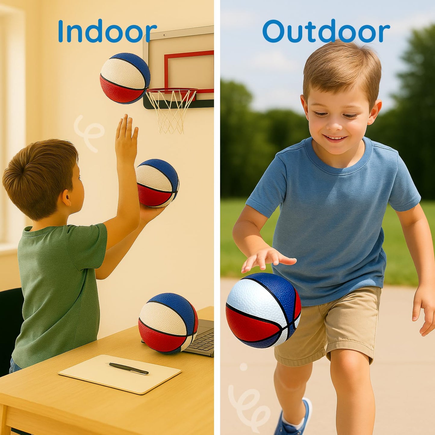 Botabee Mini Basketball Set 3 Pack – 7in Size 3 Indoor/Outdoor Arcade Balls