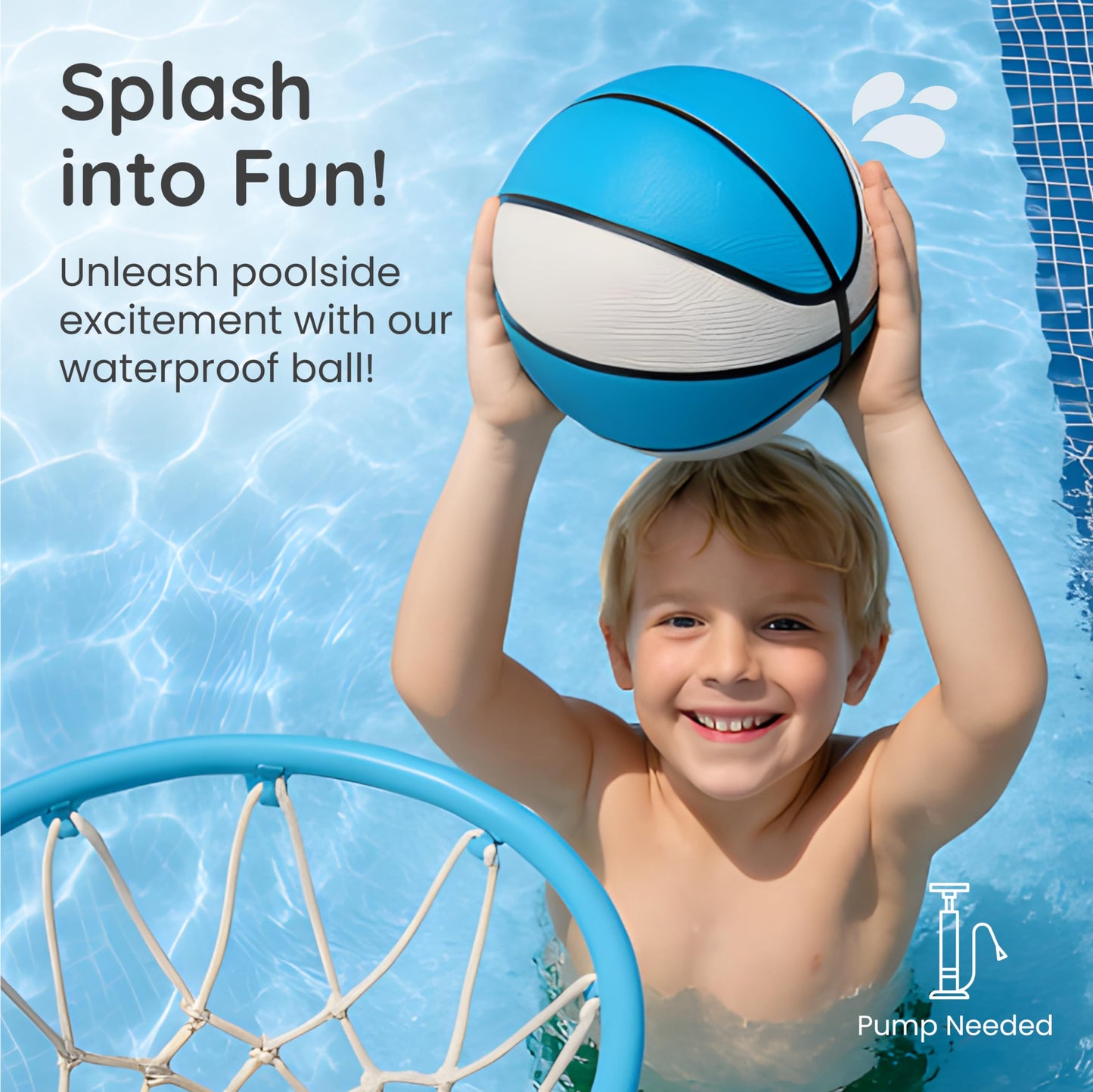 Botabee Waterproof Pool Basketball – 7-Inch Anti-Slip Floating Ball for Pool Hoops
