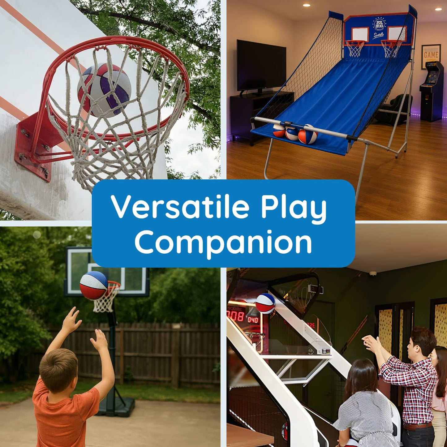 Botabee Mini Basketball Set 3 Pack – 7in Size 3 Indoor/Outdoor Arcade Balls