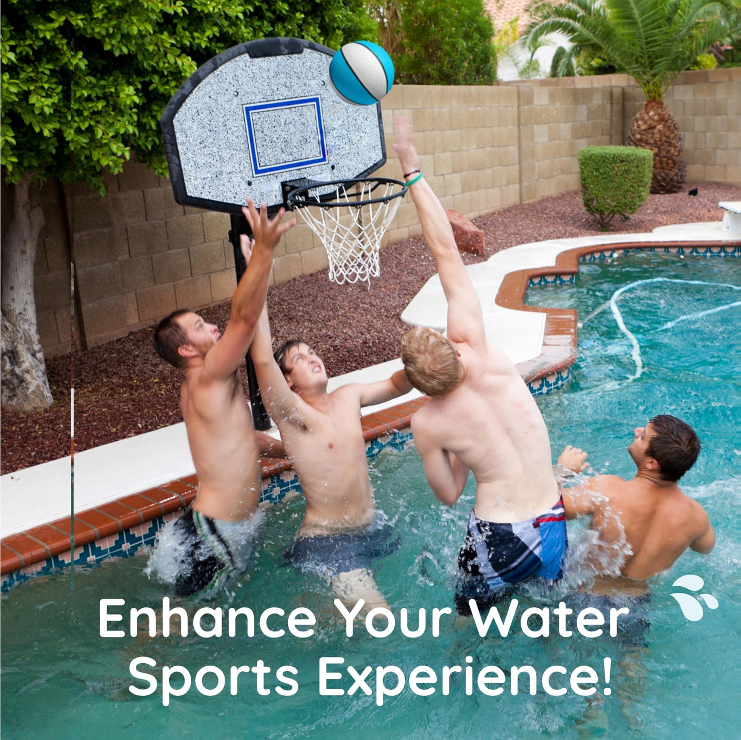 Botabee Waterproof Pool Basketball – 7-Inch Anti-Slip Floating Ball for Pool Hoops