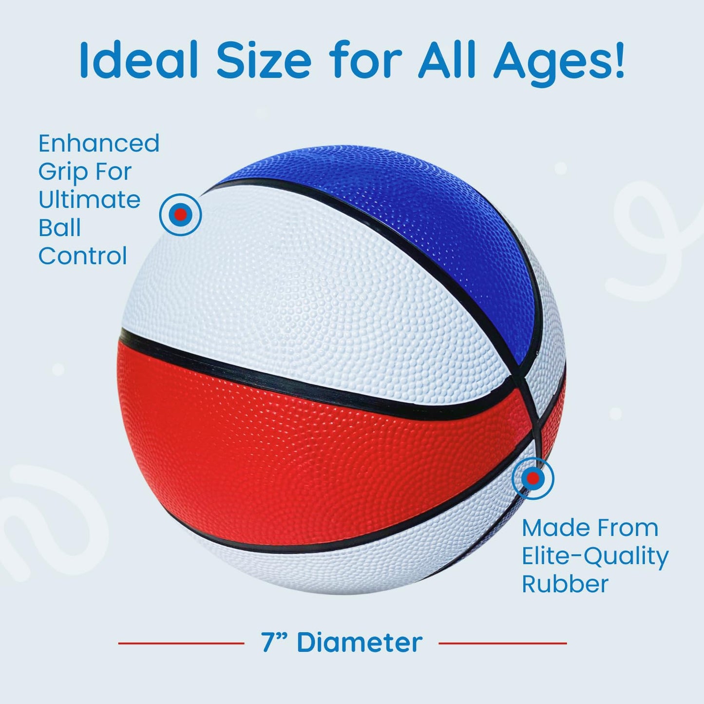 Botabee Mini Basketball Set 3 Pack – 7in Size 3 Indoor/Outdoor Arcade Balls