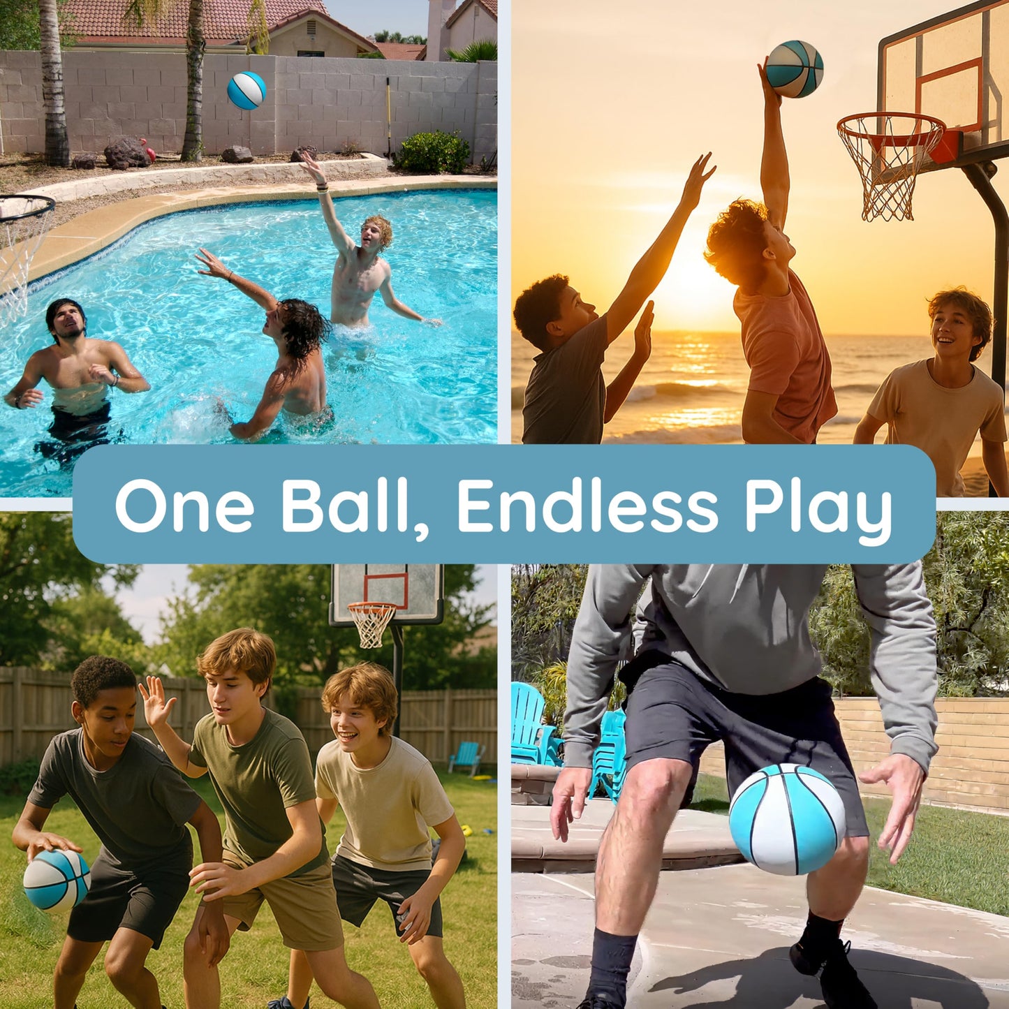 Botabee Waterproof Pool Basketball – 7-Inch Anti-Slip Floating Ball for Pool Hoops