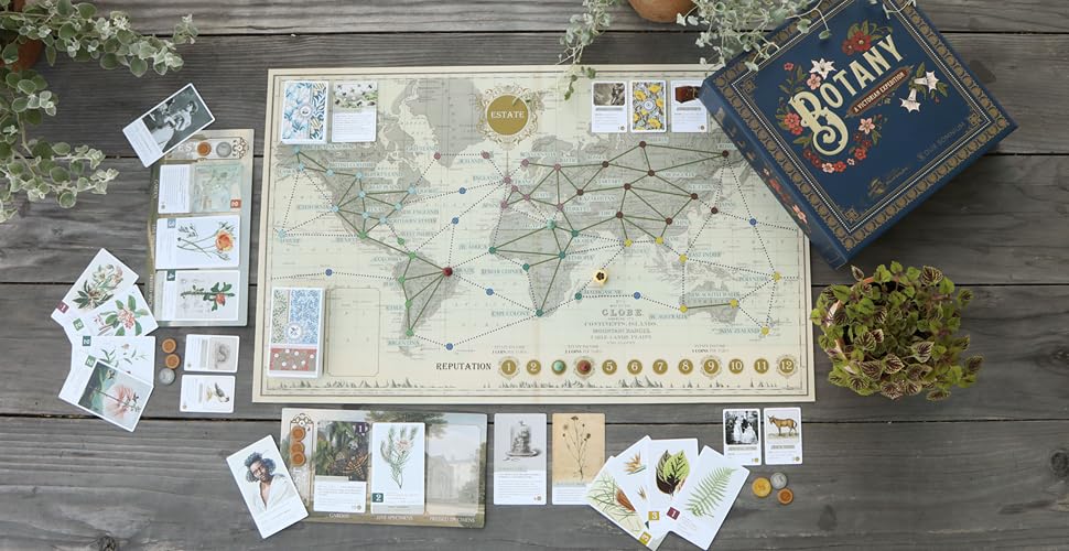 Botany Board Game by Dux Somnium Games | Victorian Flower Hunting for Plant Lovers | 1-5 Players, Ages 8+