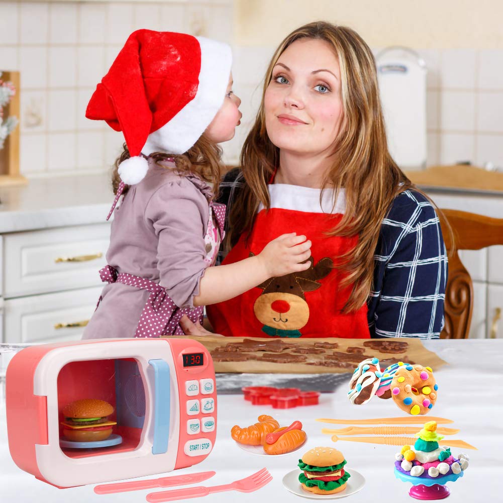 BoterLun Microwave Toy Kitchen Play Set – Light & Sound, 6-Color DIY Clay, Ages 3+