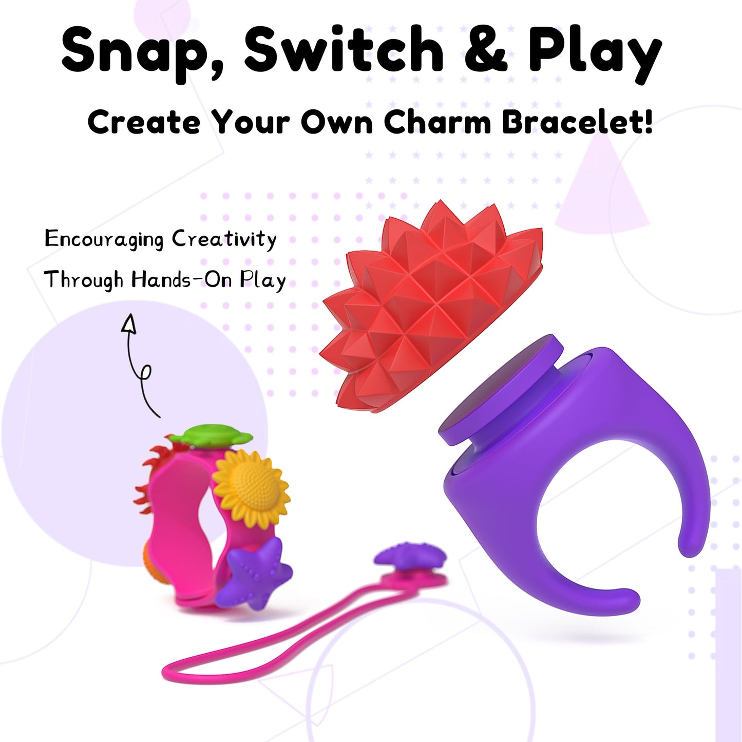 Botsparty Sensory Fidget Jewelry – 22-Piece Necklace, Bracelet, Rings & Charms