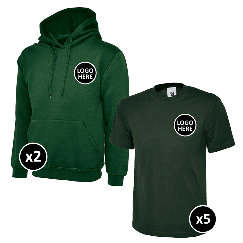Uneek Hoodie & T-Shirts Bundle Inc Logo - 7 Items