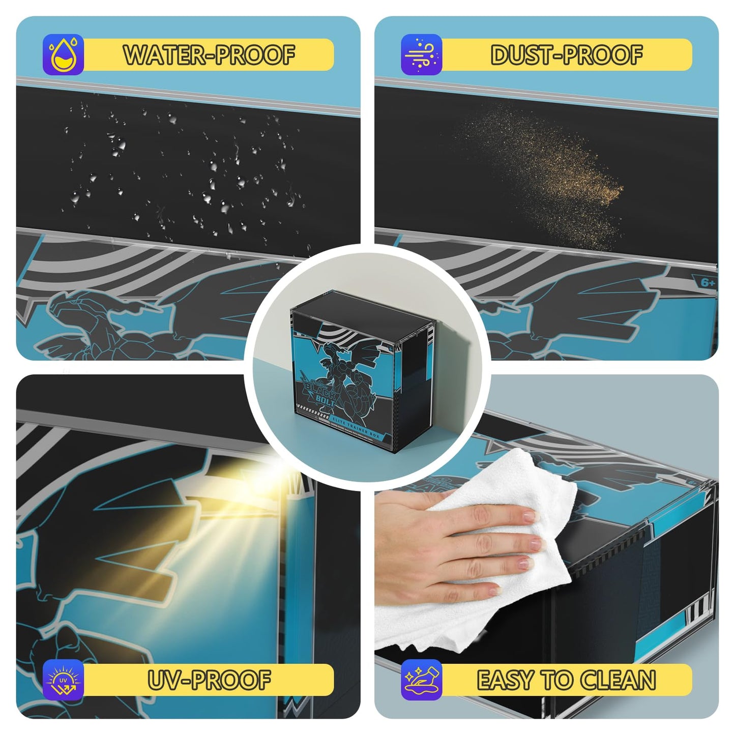 Botyboty Acrylic ETB Protector Case — Magnetic Ultra Thick 8mm + 5mm for PKMN Elite Trainer Boxes