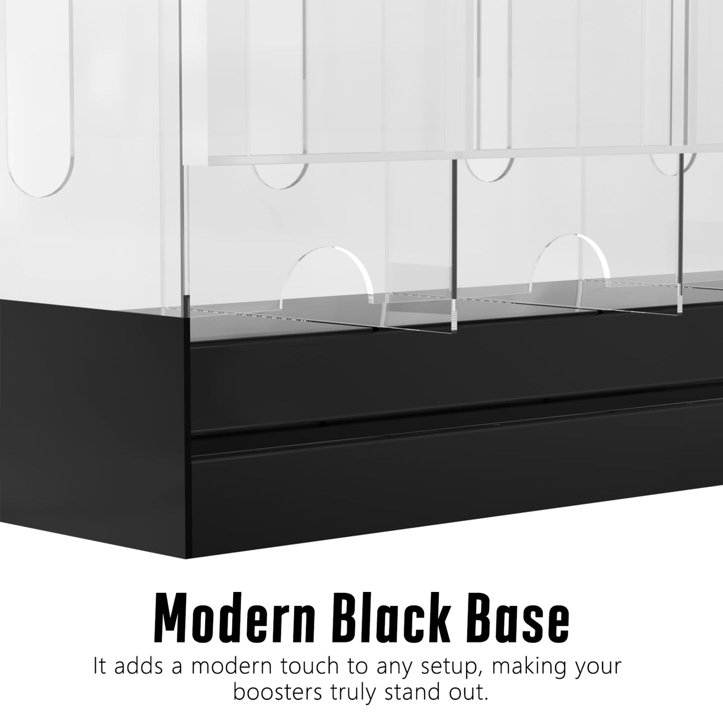 Botyboty 5-Slot Booster Pack Dispenser — Black Base, Acrylic, Stackable, Fits PKMN MTG YGO & Sports Boosters
