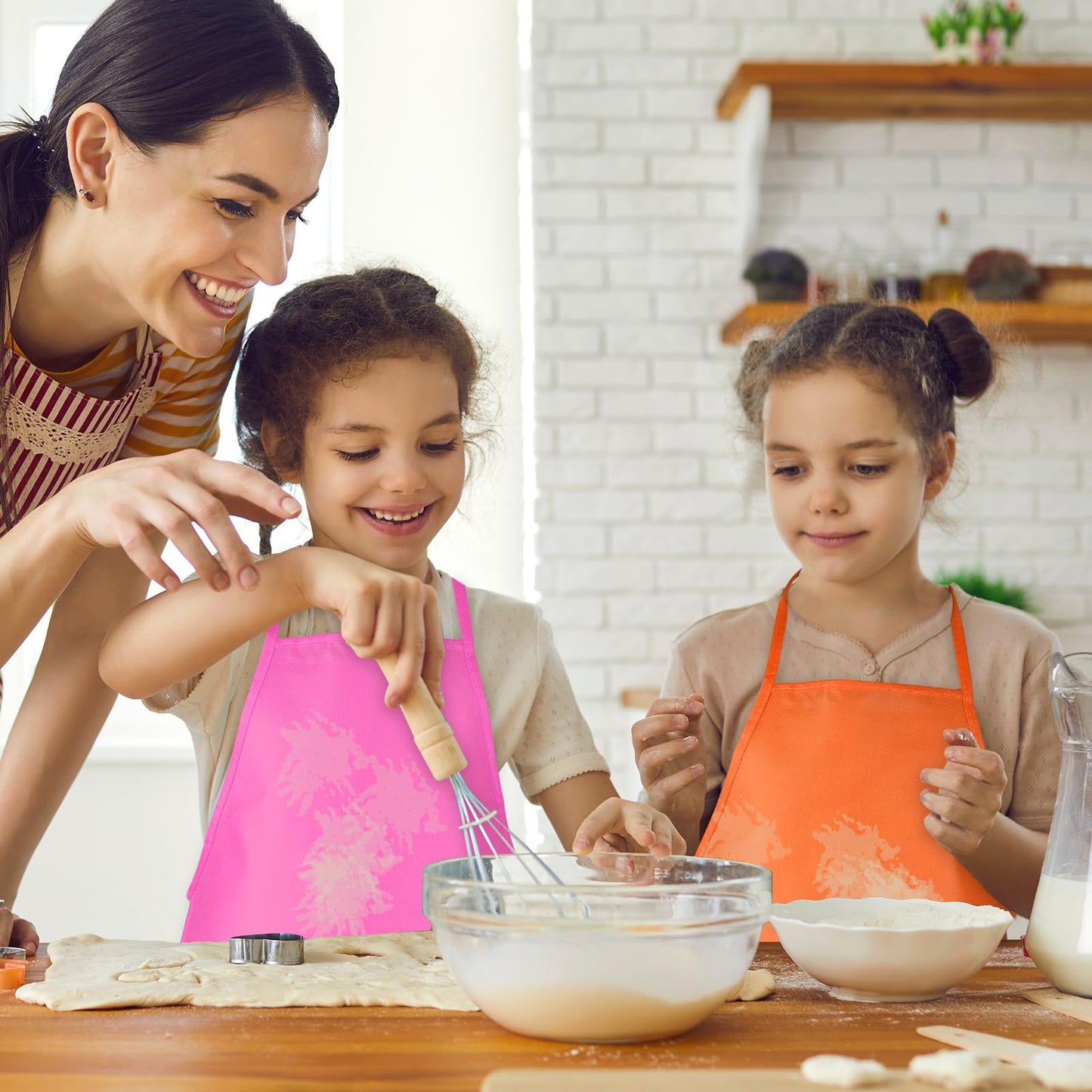 BOUBONI Kids Painting Aprons — 12 Colors, 2 Pockets, Ages 3–7
