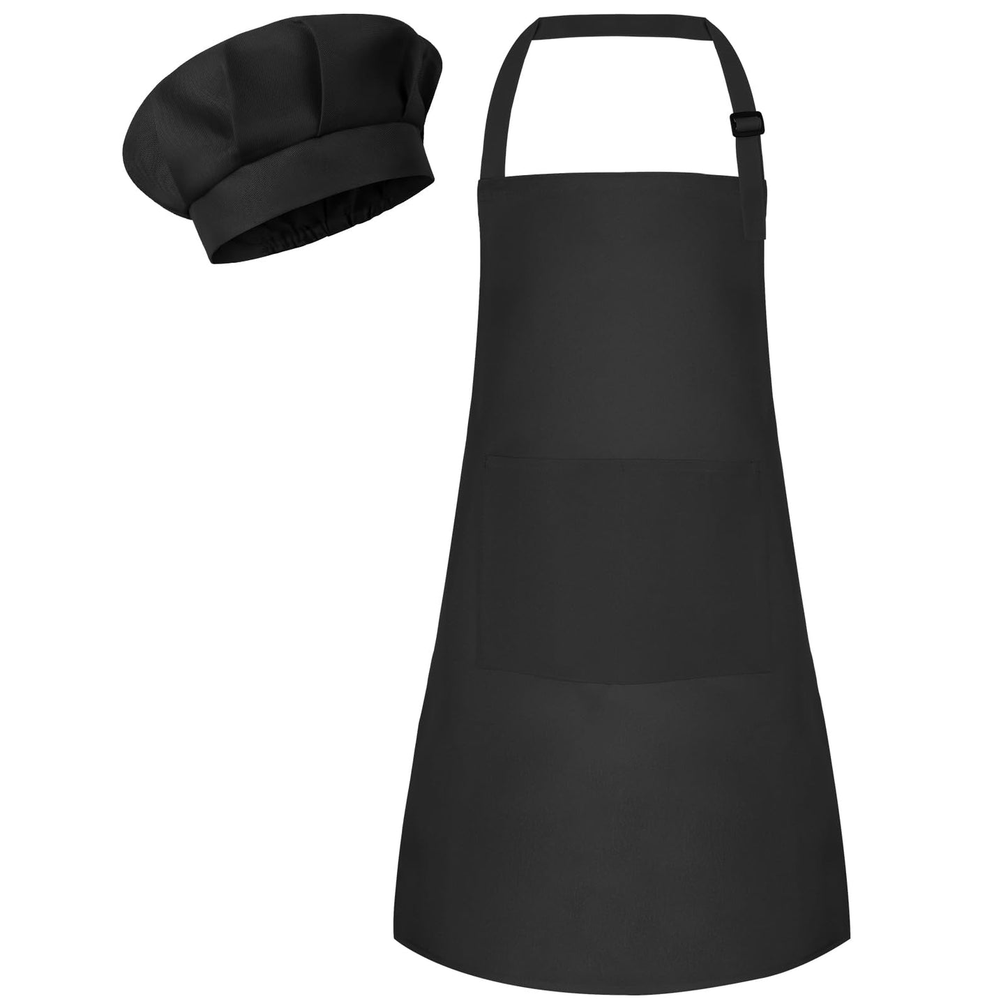 Bouiexye Kids Apron and Chef Hat Set – Adjustable with 2 Pockets