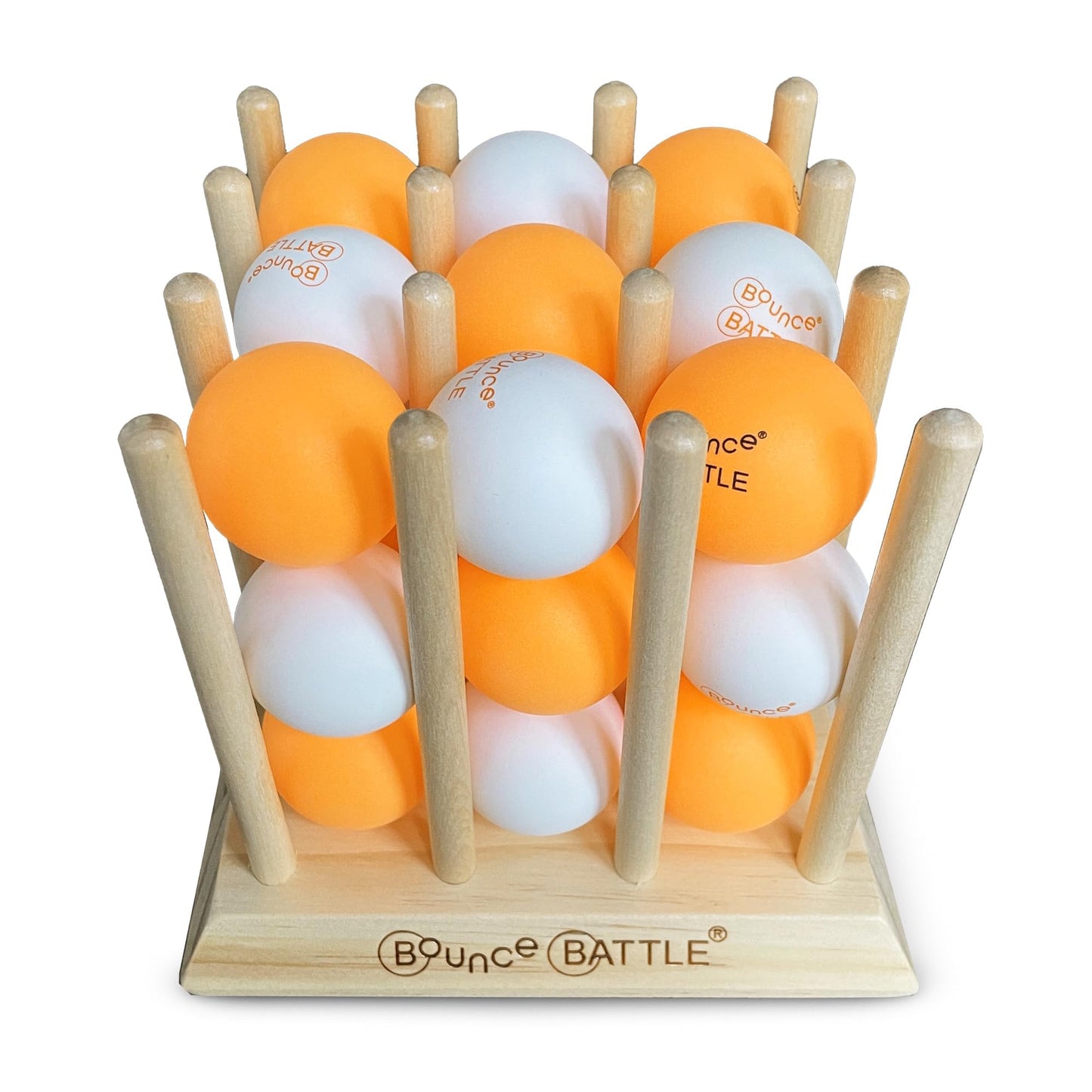 Bounce Battle Tournament Edition – Wood Game Set with 36 Battle Cards | Fast-Paced Family Strategy Game