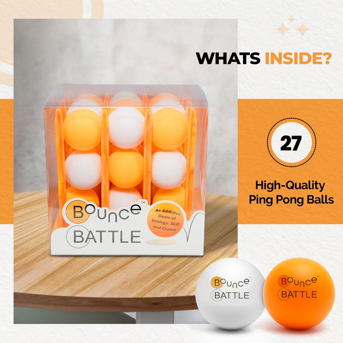 Bounce Battle™ Marbled Edition – Fast-Paced Family Party Game (27 Balls)