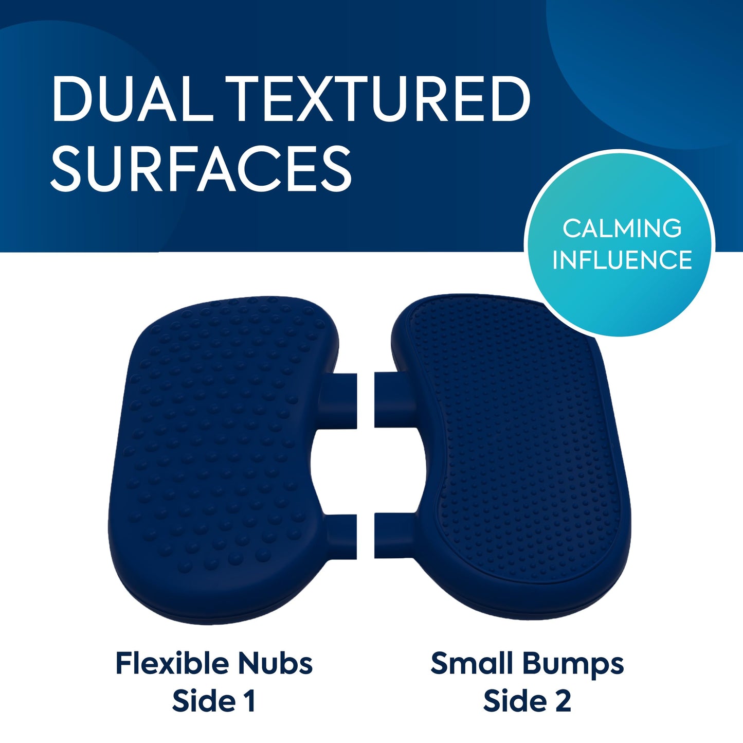 Bouncy Bands Wiggle Feet, Dark Blue – Quiet Desk Fidget Cushion for Focus (12" x 9" x 2.5")