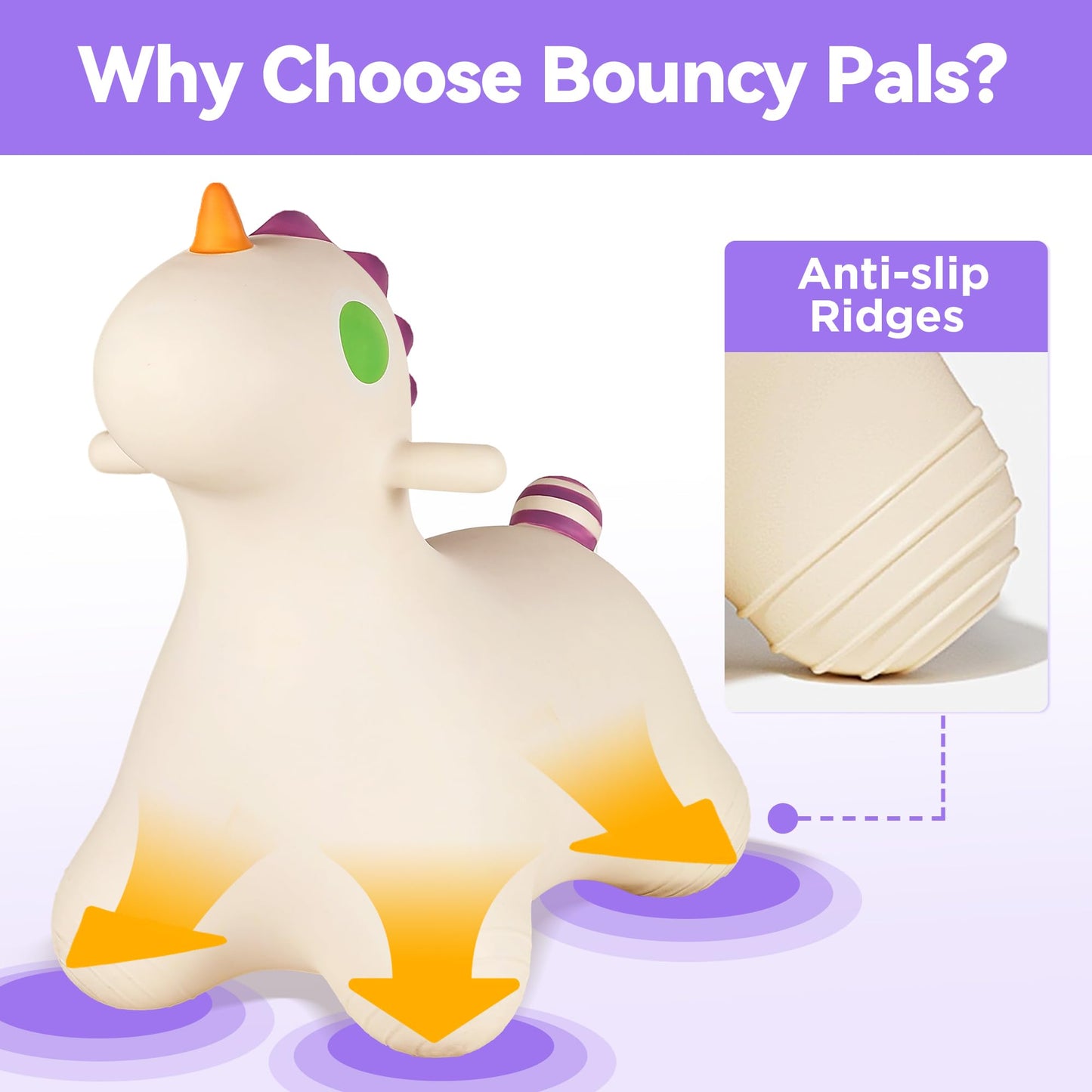Bouncy Pals Unicorn Hopping Horse — Toddler Indoor/Outdoor Ride-On Inflatable Bouncer