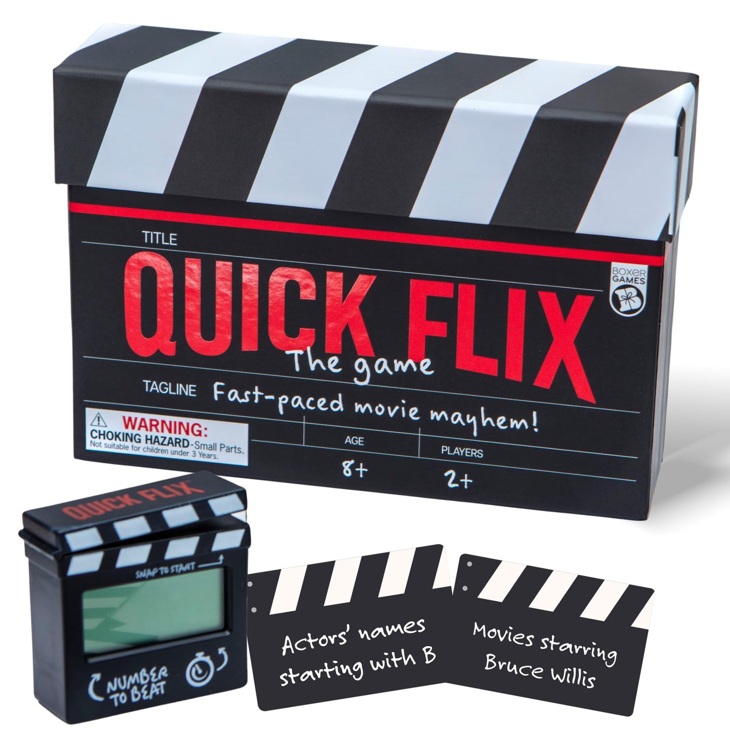 Boxer Gifts Quick Flix Movie Trivia Game – Fun Family & Party Night | Film Lover Gift