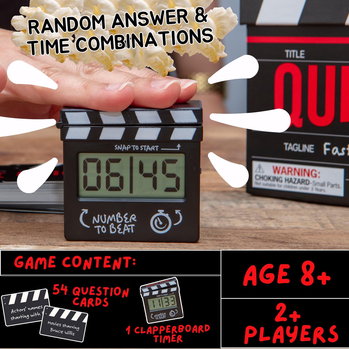 Boxer Gifts Quick Flix Movie Trivia Game – Fun Family & Party Night | Film Lover Gift