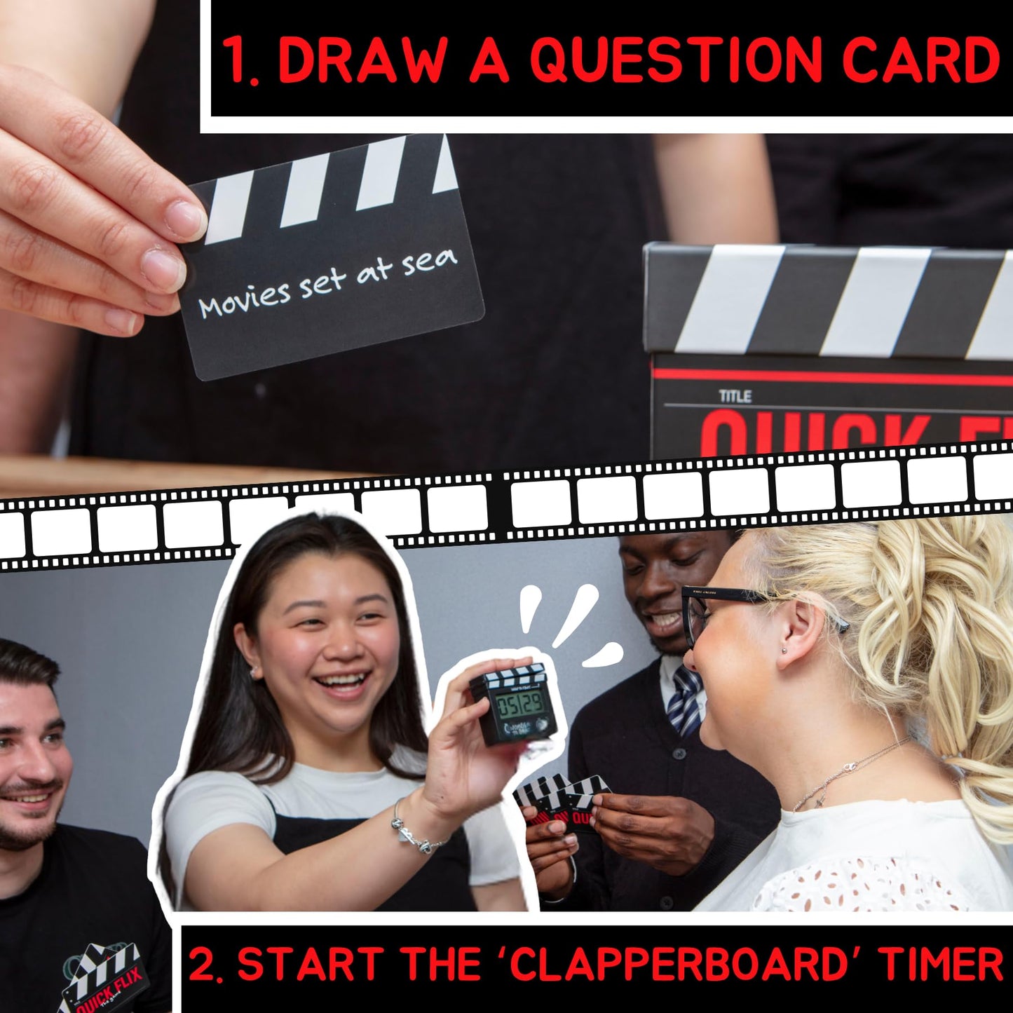 Boxer Gifts Quick Flix Movie Trivia Game – Fun Family & Party Night | Film Lover Gift