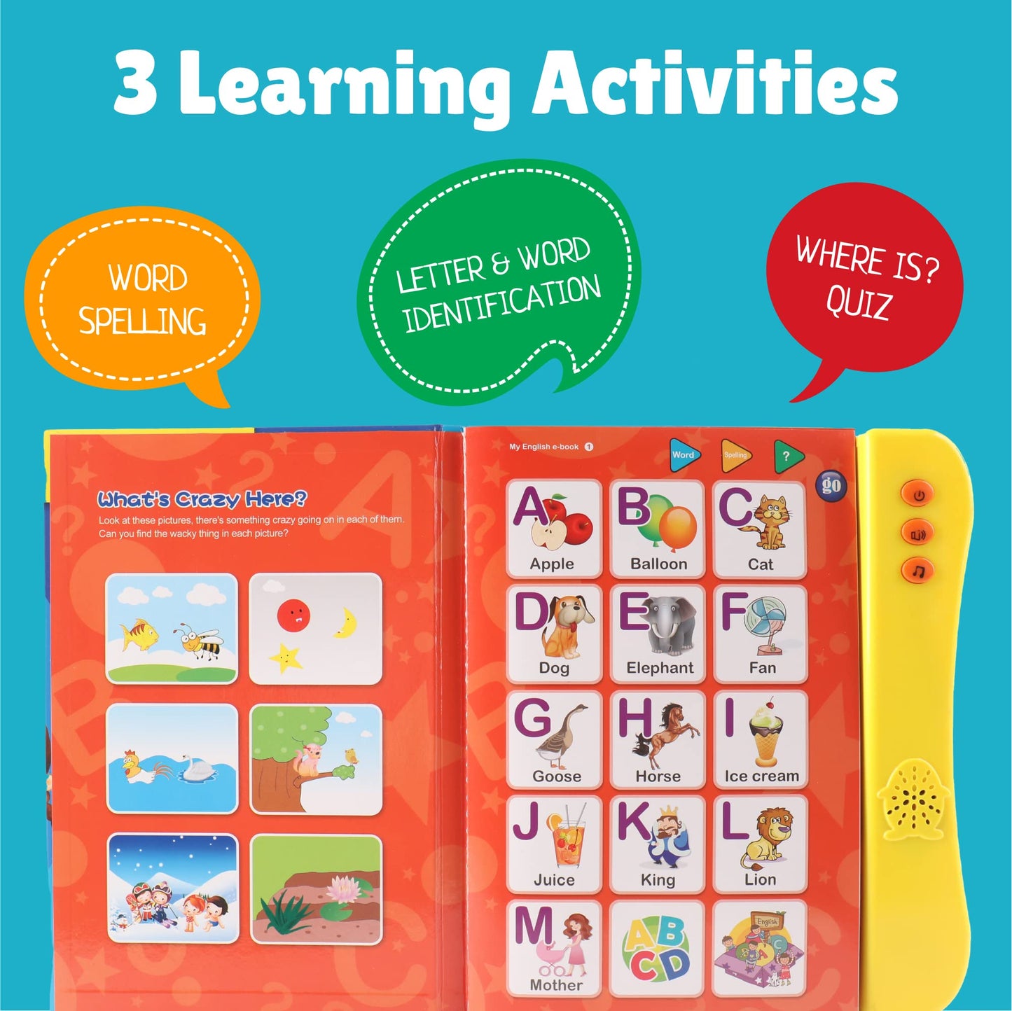 Boxiki Kids Preschool ABC Sound Book – Interactive Alphabet Learning Toy for Ages 3+