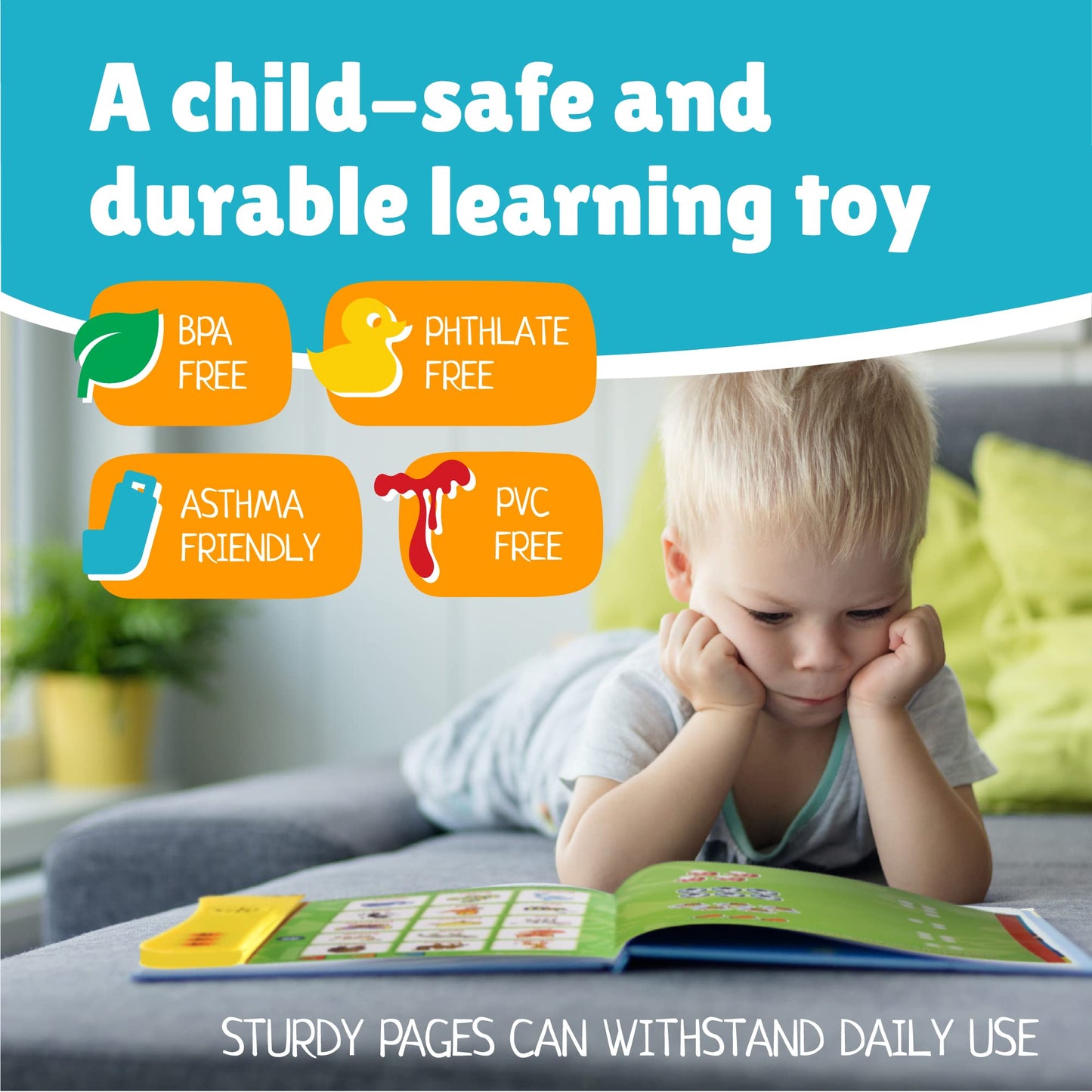 Boxiki Kids Preschool ABC Sound Book – Interactive Alphabet Learning Toy for Ages 3+