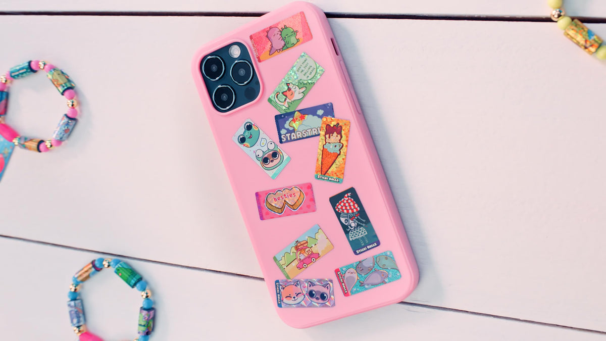 BoxLunch Sticki Rolls Sticker Bracelet – Holographic Surprise for Kids | Glow-in-the-Dark Fun