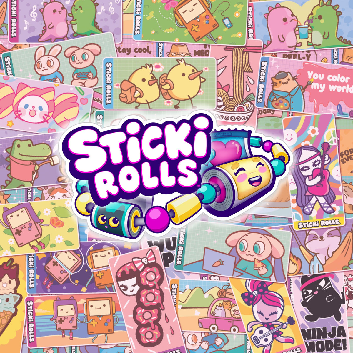 BoxLunch Sticki Rolls Sticker Bracelet – Holographic Surprise for Kids | Glow-in-the-Dark Fun