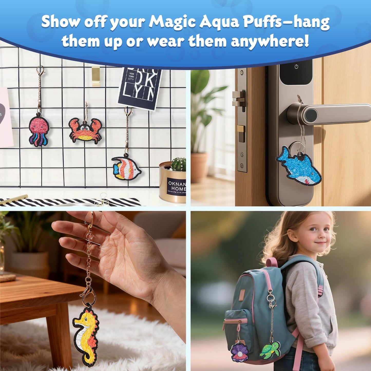 BoxNoble Magic Aqua Puffs – Mess-Free Ocean 3D Art Craft Kit for Kids Aged 4–10