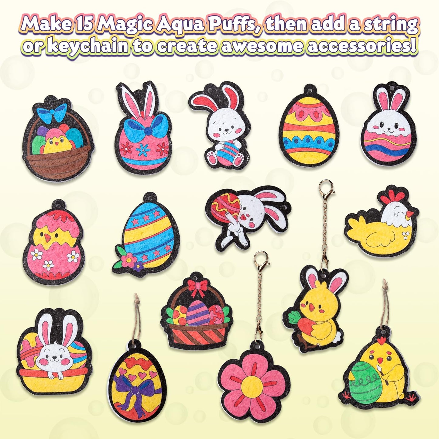 BoxNoble Magic Aqua Puffs – Mess-Free 3D Art Craft Kits for Kids Ages 4–10 (Easter)