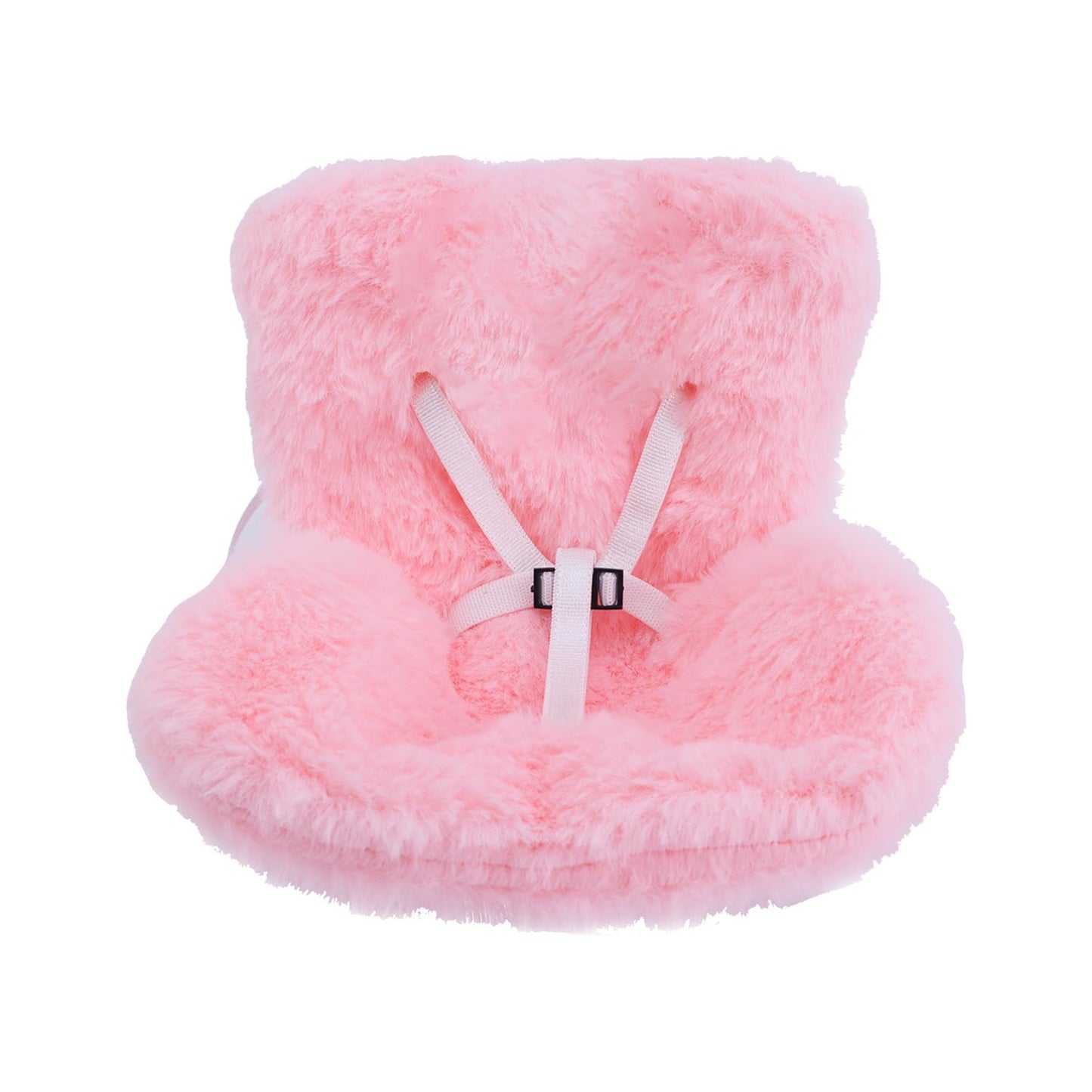 BOXOB Car Seat for Dolls – Plush Pink Safety Seat with Air Vent Clips for Doll Display