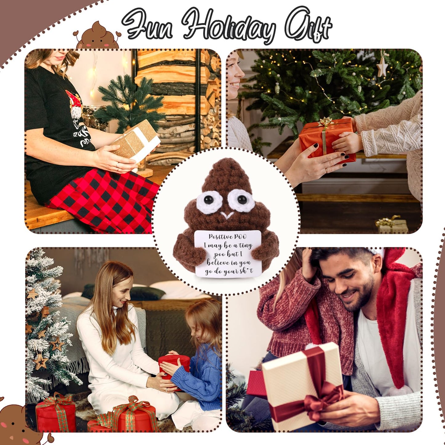 BOXOB Mini Funny Poo Doll - 3in Knitted Encouragement Toy for Gifts