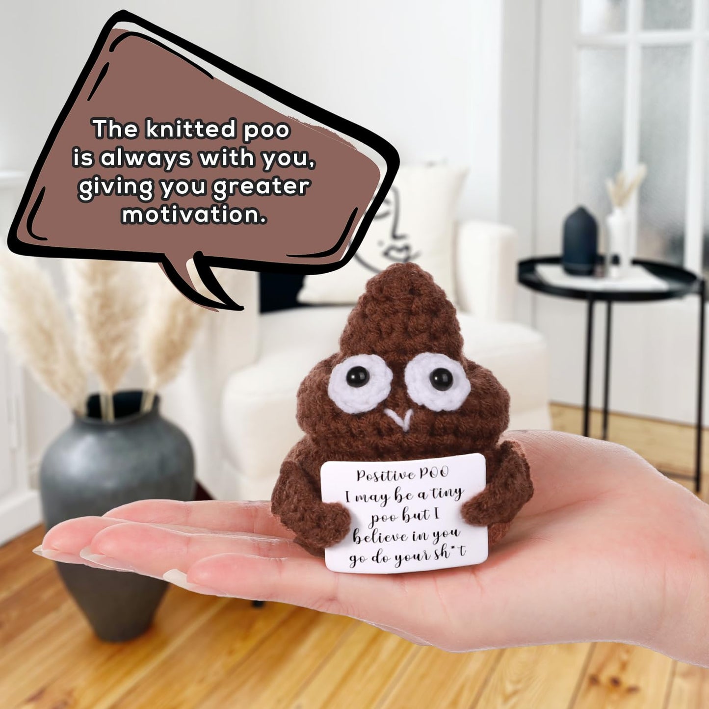 BOXOB Mini Funny Poo Doll - 3in Knitted Encouragement Toy for Gifts