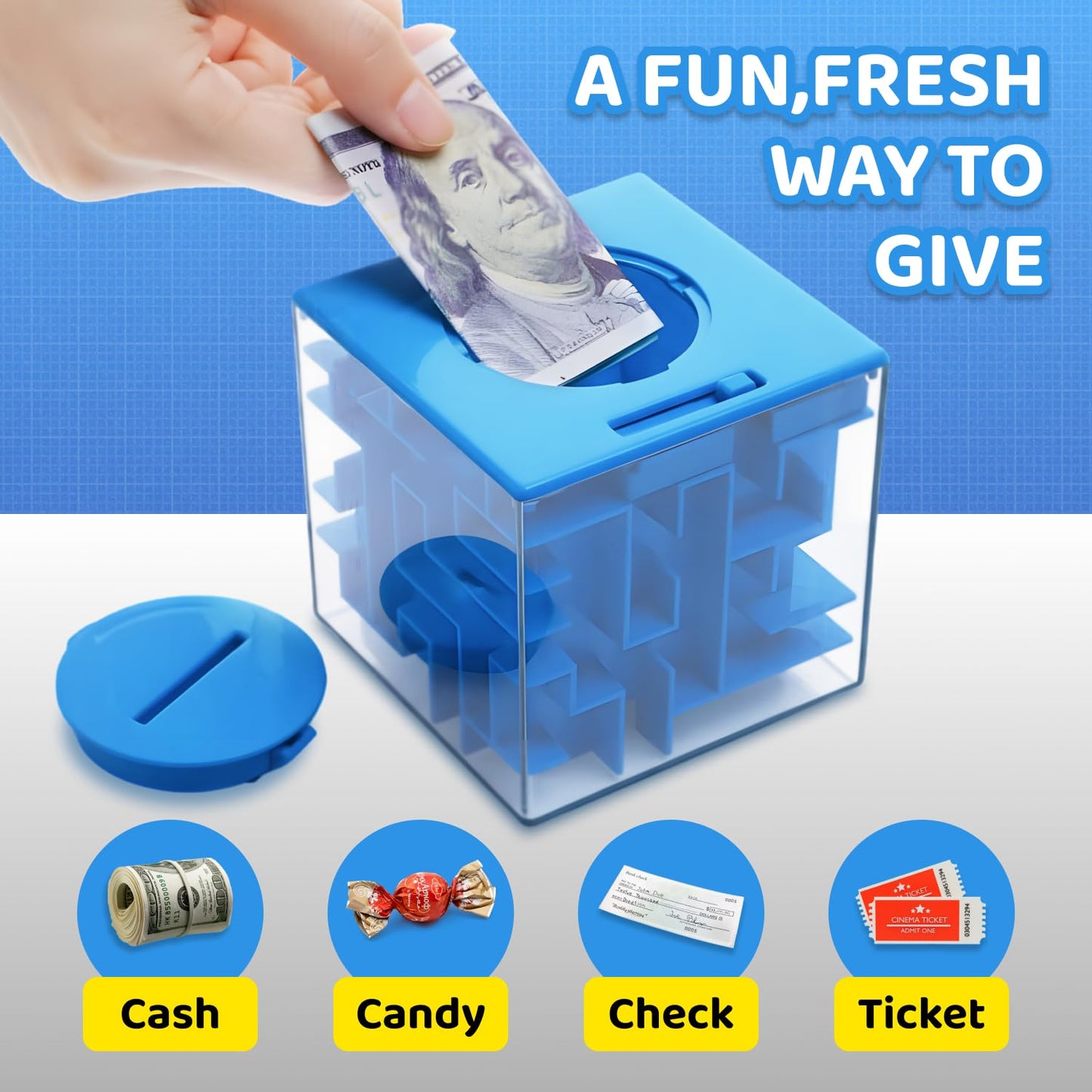 Boxveria 4 Packs Money Maze Puzzle Boxes – Creative Cash Gift Boxes