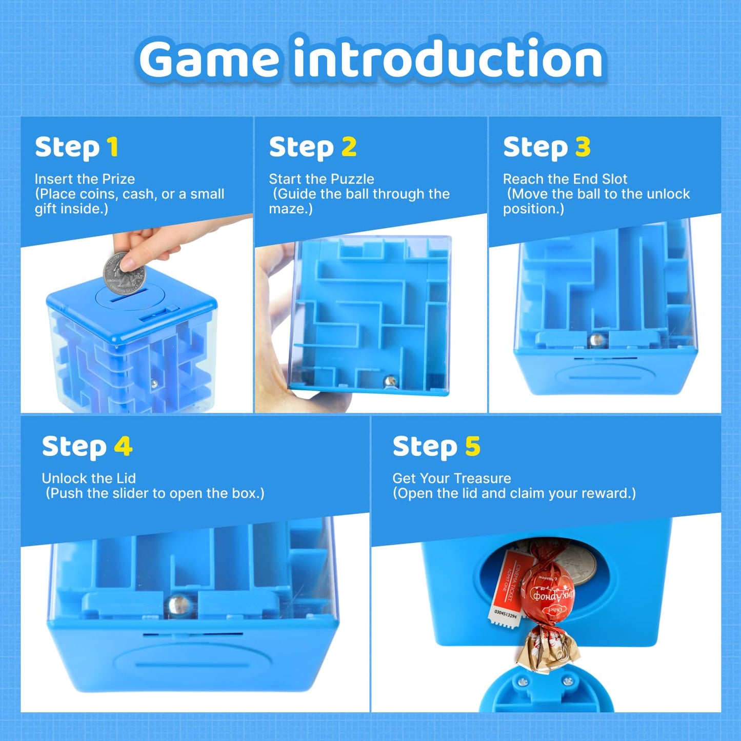 Boxveria 4 Packs Money Maze Puzzle Boxes – Creative Cash Gift Boxes