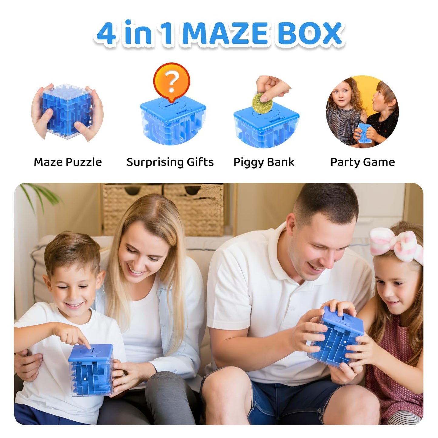 Boxveria 4 Packs Money Maze Puzzle Boxes – Creative Cash Gift Boxes