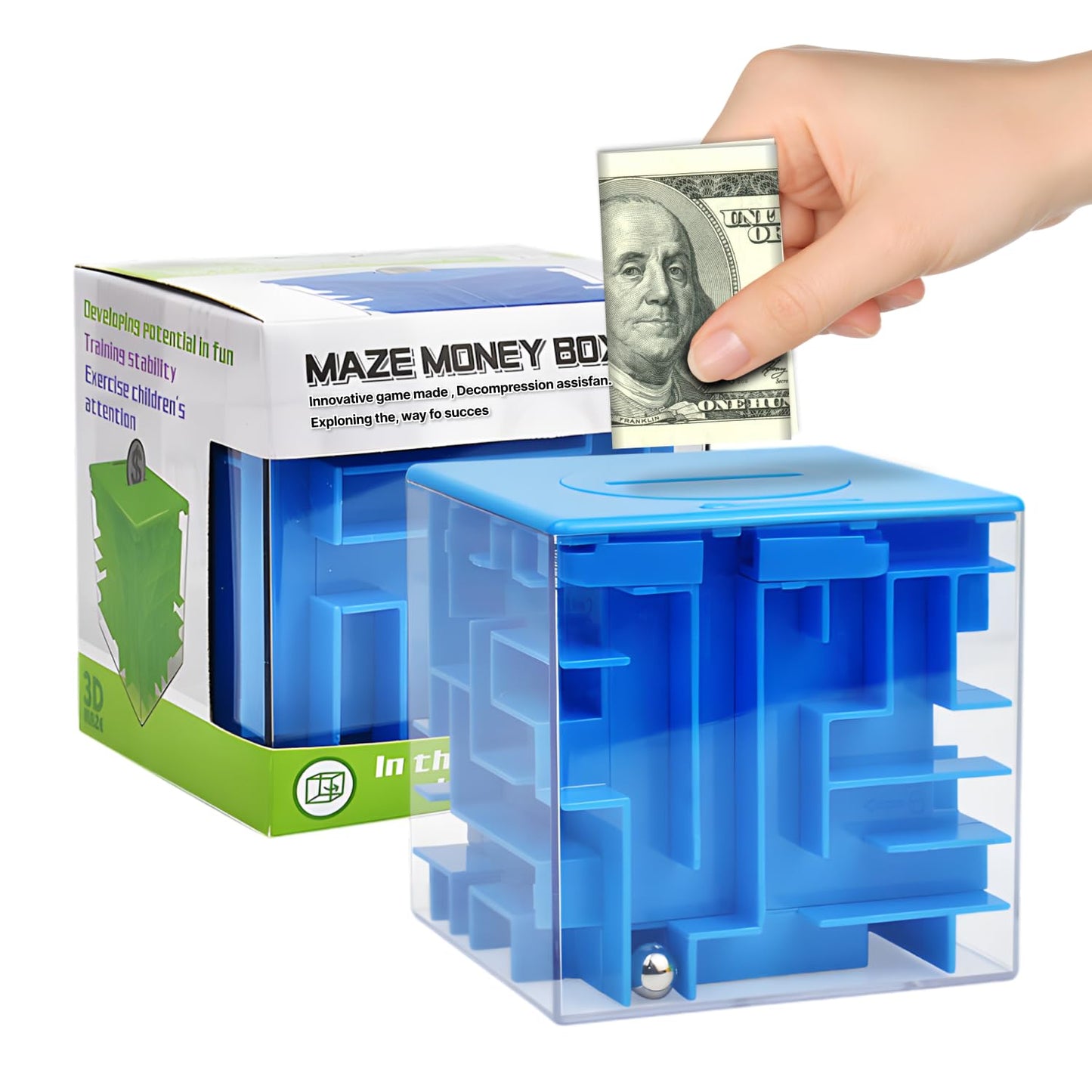 Boxveria Money Maze Puzzle Box Blue – Creative Cash Gift Boxes for All Ages