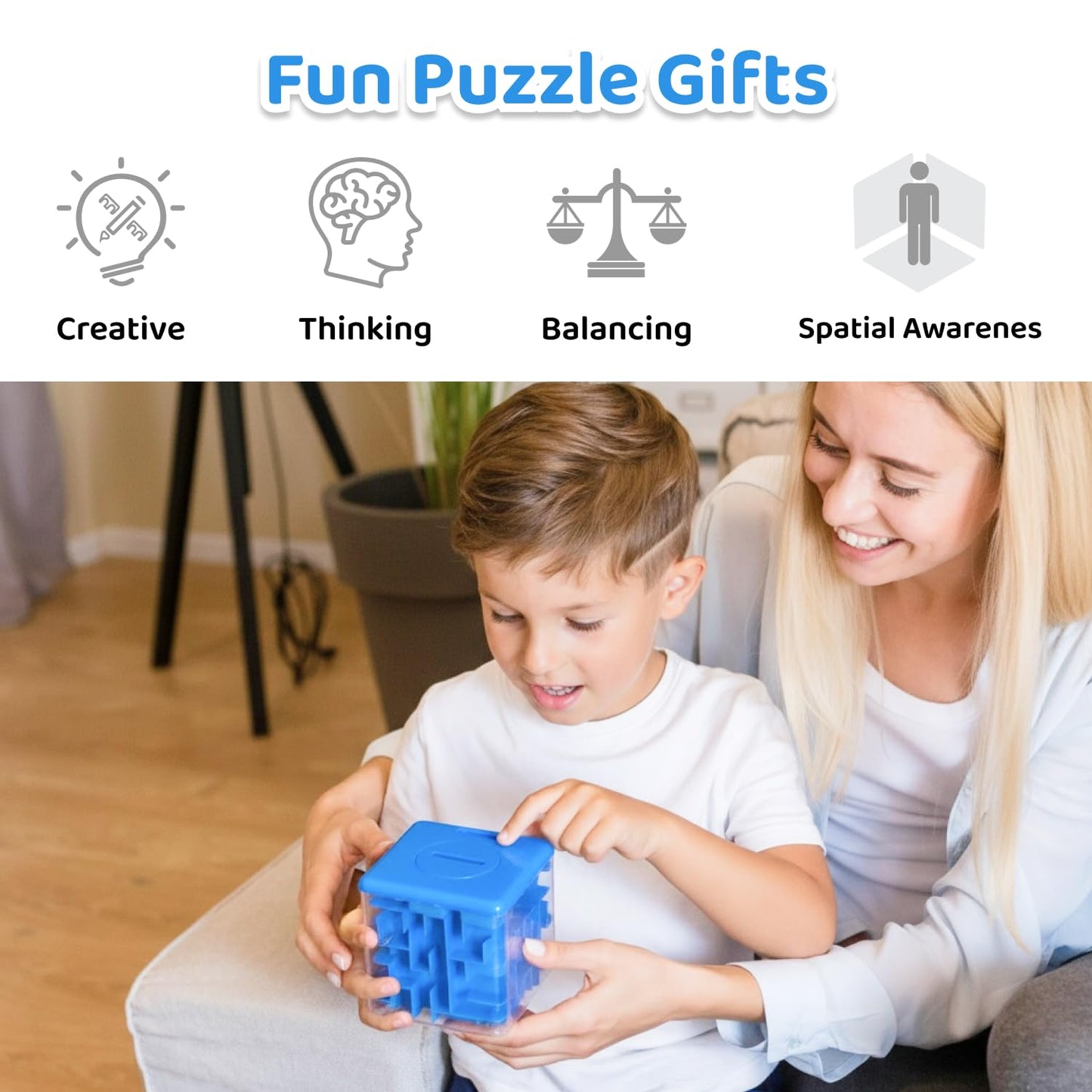 Boxveria Money Maze Puzzle Box Blue – Creative Cash Gift Boxes for All Ages