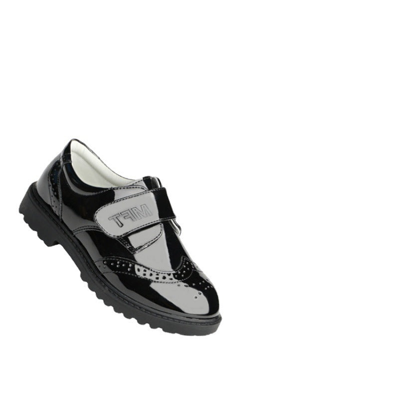 Boys Leather Shoes, Kids' Campus Black British Style Shoes