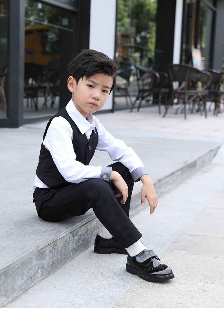 Boys Leather Shoes, Kids' Campus Black British Style Shoes